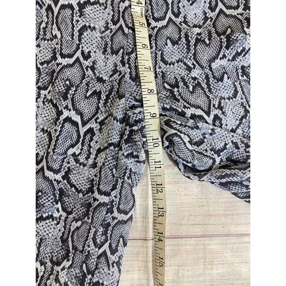 Vintage Y2K Cache Women's Grey Snake Print Sheer Chiffon Pants - 0 - Picture 7 of 11